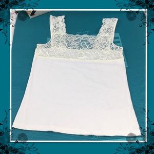 PINKK LACE CAMI CREAM TANK M